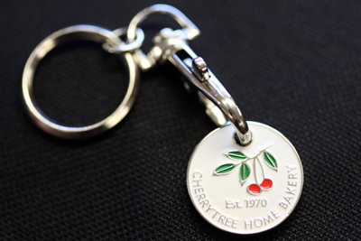 Embossed Metal Trolley Token Key Ring from legraphics.co.uk
