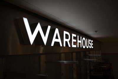 Warehouse signs inside Brown Thomas in Limerick