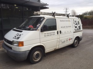 A van liveried for GP Electrical & Security in 1996 - Still operating today.