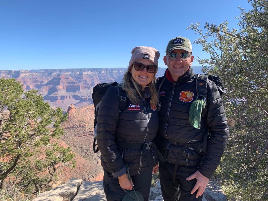 David & Kelly Donaldson trekking in Arizona for Action Cancer 2022